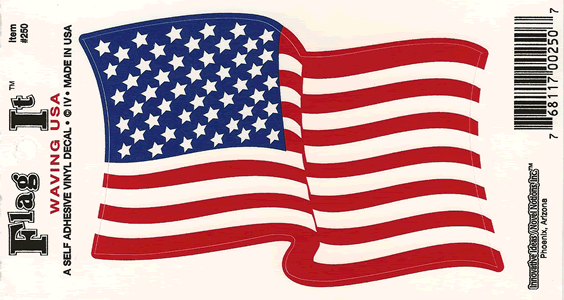 United States American Flag Decal Sticker WAVING