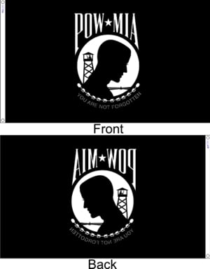 POW MIA Flag Front & Back Shown