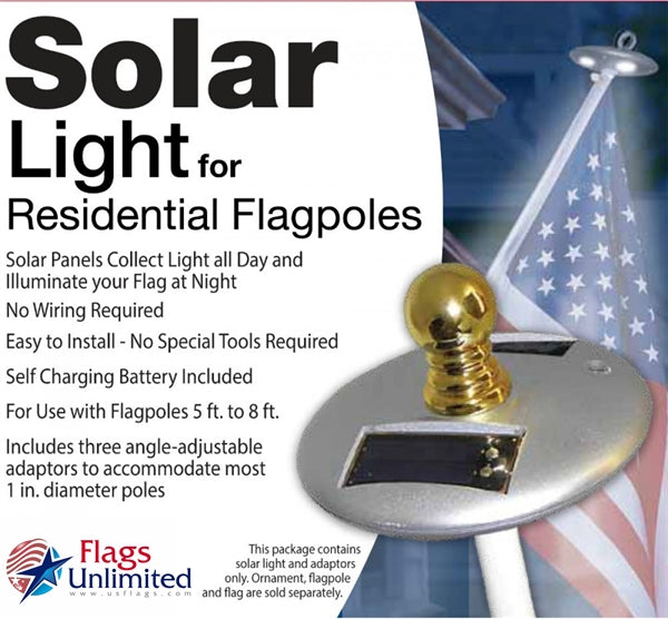 Solar Powered Flagpole Light - Residential