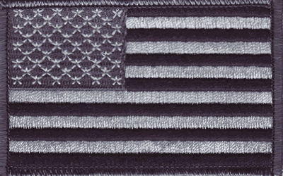 United States Flag Patch Black & Gray