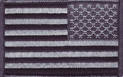 United States Flag Patch Black & Gray Reversed
