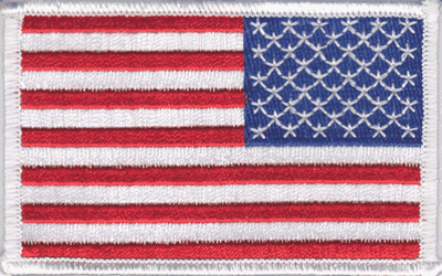 United States Flag Patch White Border Reversed