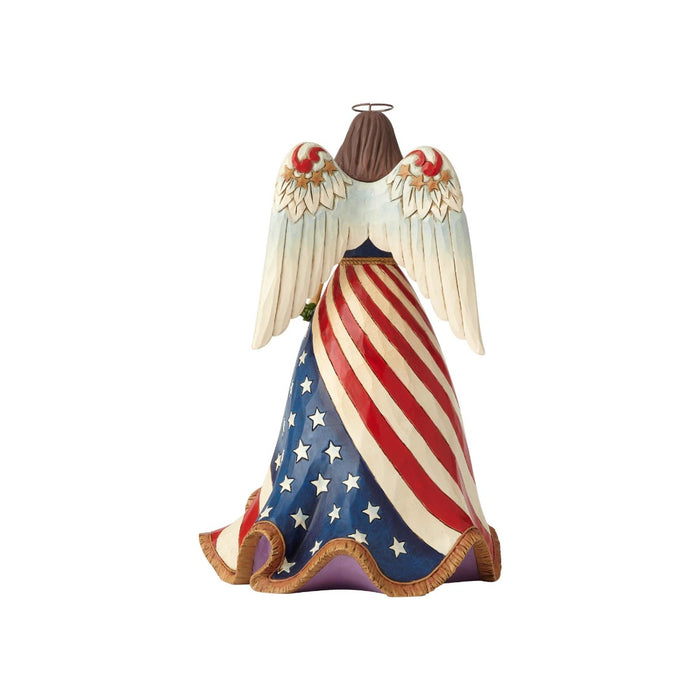 Jim Shore Patriotic Angel w/ Flag Dress Figurine - Large