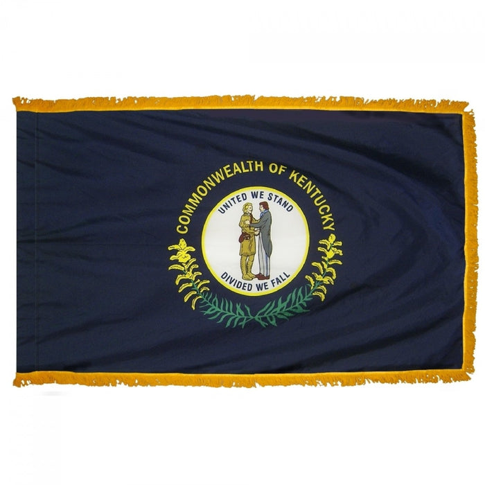 Kentucky State Flag With Pole Hem & Fringe