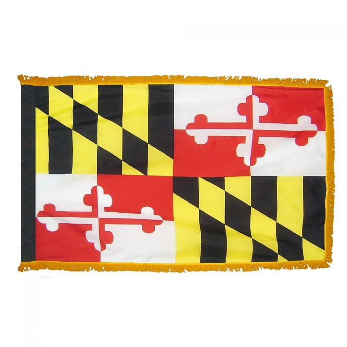 Maryland State Flag With Pole Hem & Fringe