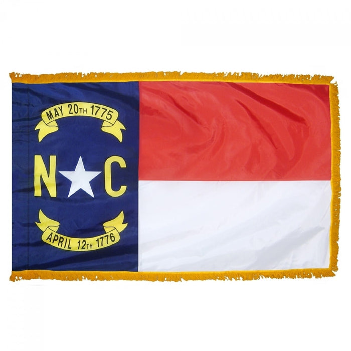 North Carolina State Flag With Pole Hem & Fringe