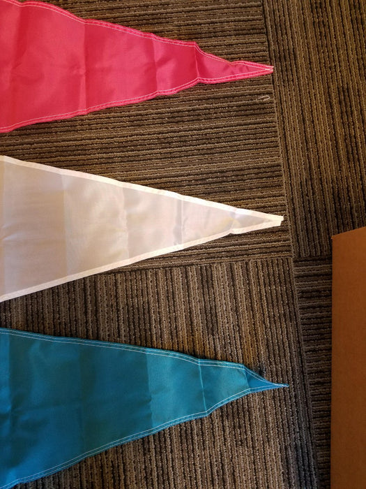 Tri-Pennant Nylon Flag - 3'x2' - Magenta/White/Turquoise