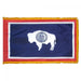 Wyoming State Flag With Pole Hem & Fringe