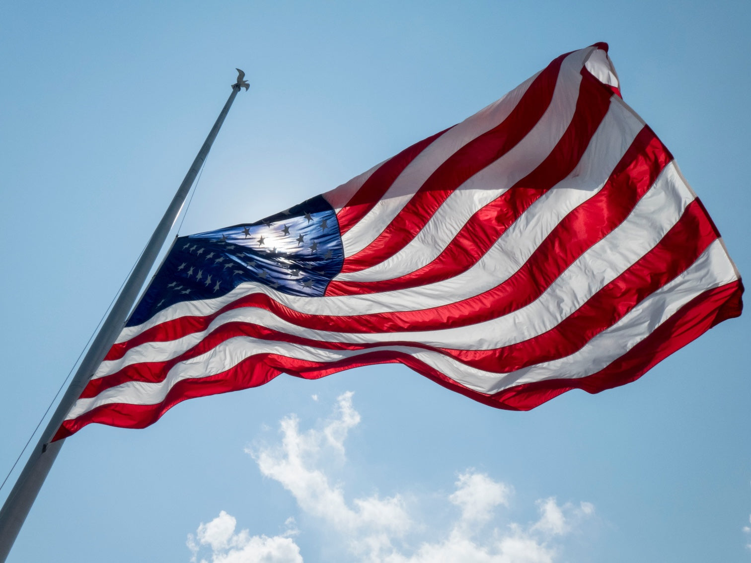 American flag lowered