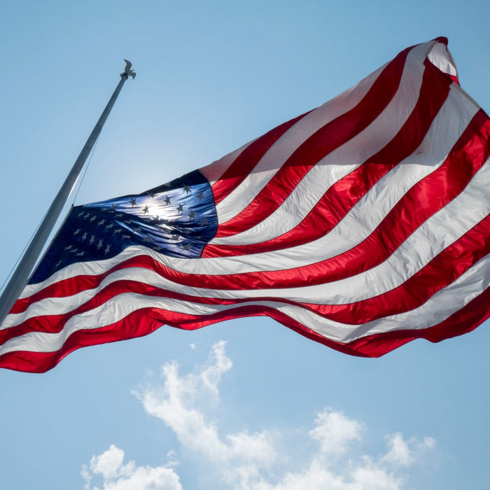 American flag lowered