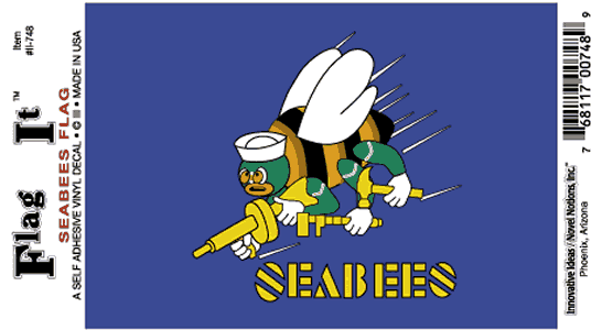 Seabees Flag Decal Sticker