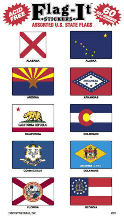 50 U.S. State Decal Sticker Set