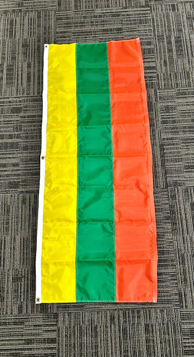 5'x2' 3-Striped Nylon flag - FM Yellow/Irish Green/Orange — Flags Unlimited
