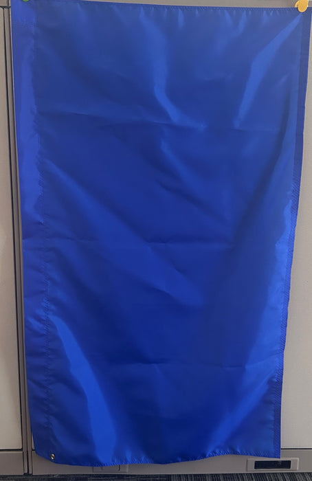 57"x36" Deep Blue Solid Color flag - Finished with pole sleeve to fit 1" pole and closed top