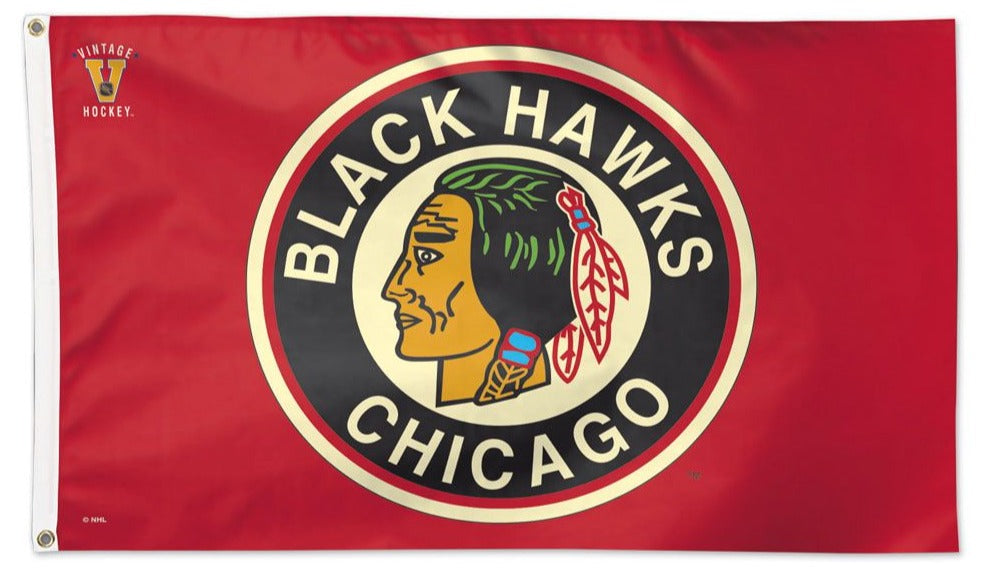 Chicago Blackhawks Flag Throwback