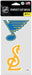 NHL Perfect Cut Decal 2-pack featuring the St. Louis Blues logo in blue and gold, and an 'SL' monogram decal on a light gray backing card.