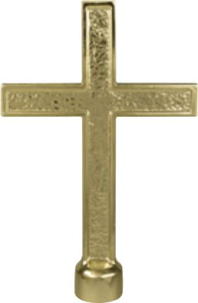 Indoor cross flagpole ornament with no ferrule