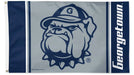 Flag with bulldog logo and 'Georgetown' text on a blue and gray background