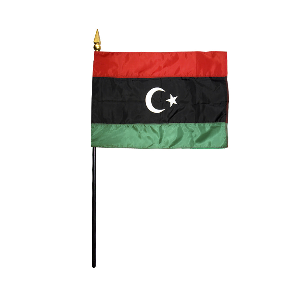 Libya Colonial Flags Libyan Kingdom Flag Libyan Kingdom Table Flag 5x8 Inches - Royal ...
