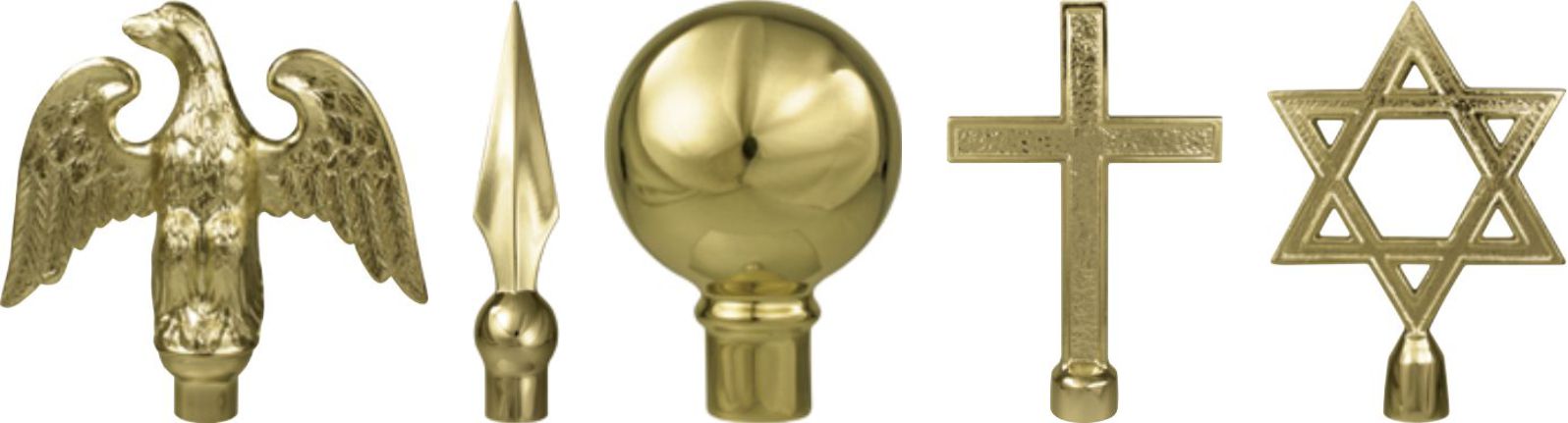 Indoor flagpole ornaments with no ferrule