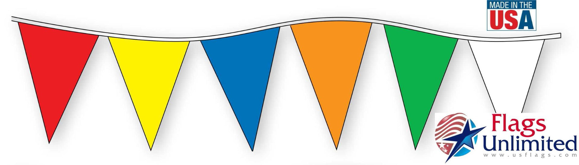 100' Pennant String, Red, White And Blue, 48 Pennants, Made In USA - Foto 8