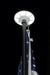 Solar powered flagpole light illuminated