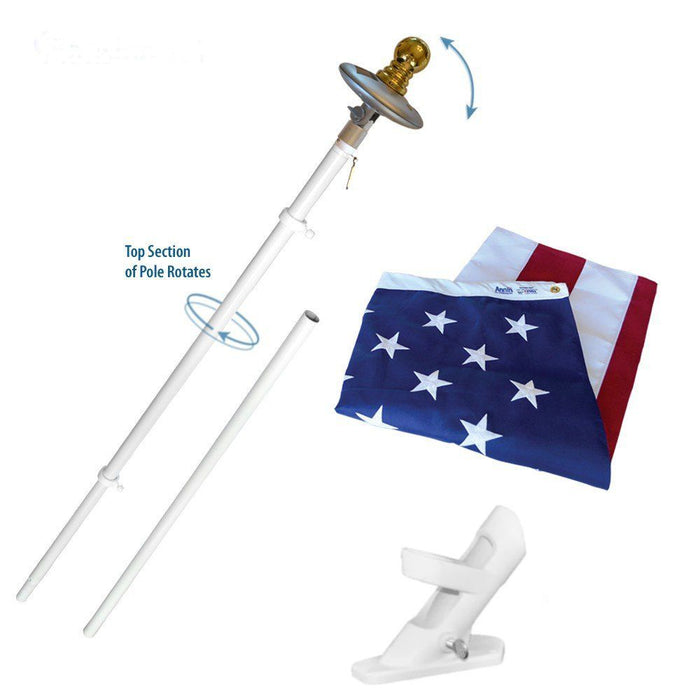 Spinning Flagpole USA Kit WITH Solar Light - Annin Brand