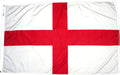 A white flag featuring a bold red St. George's Cross, with metal grommets on the left hoist edge.