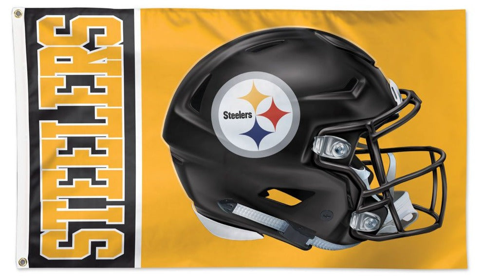 american football helmet steelers WinCraft Pittsburgh Steelers 3' x 5' Helmet Deluxe Single-Sided Flag