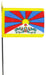 Flag with a blue and red design on a yellow background