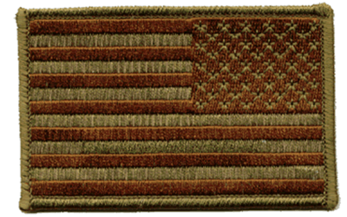United States Flag Patch Army Green Reversed