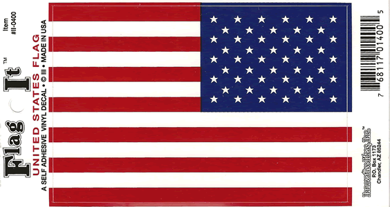 United States American Flag Decal Sticker *REVERSE*