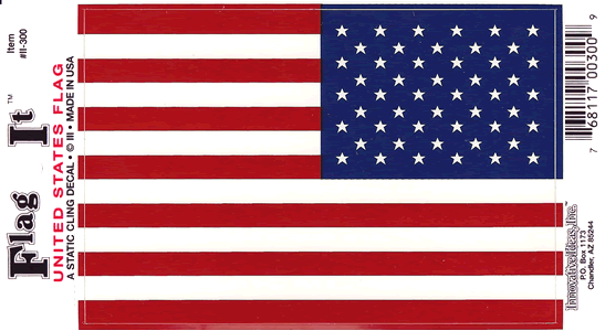 United States American Flag Vinyl Static Cling