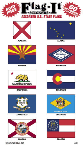 50 U.S. State Decal Sticker Set