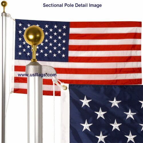 Flagpole - 20' or 25' Sectional American Flagpole Kit