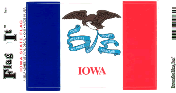 Iowa Flag Map Sticker Iowa Flag Decal Sticker - Durable Vinyl From Flags Unlimited