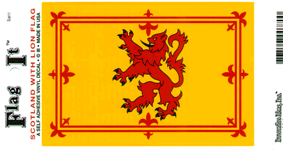 Scottish Lion Rampant Flag Sticker - 4 Inch Black Vinyl Decal For Cars, Windows & Laptops