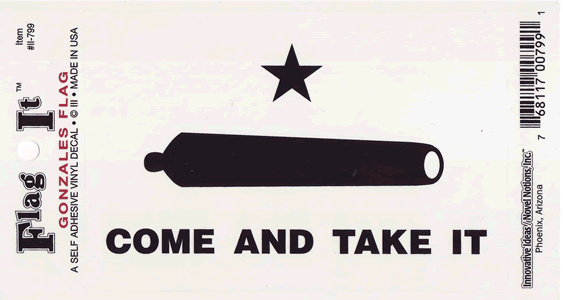 Gonzales Come & Take It Flag Decal Sticker