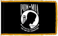POW MIA flag Double Sided With Pole Hem & Gold Fringe