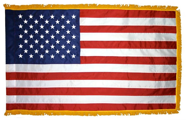 Indoor U.S. American Flag With Fringe
