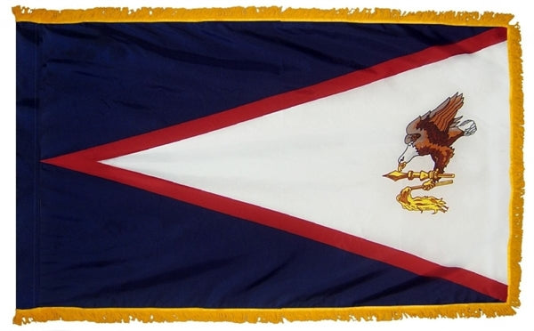 American Samoa Flag With Pole Hem & Fringe
