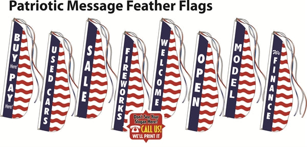 Patriotic Message Feather Flags