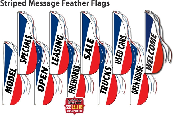 Striped Message Feather Flags