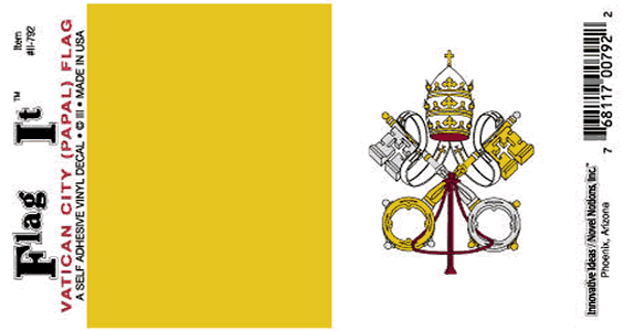 Vatican City Papal Flag Decal Sticker - Durable Vinyl From Flags Unlimited