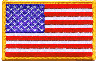 United States Flag Patch Gold Border