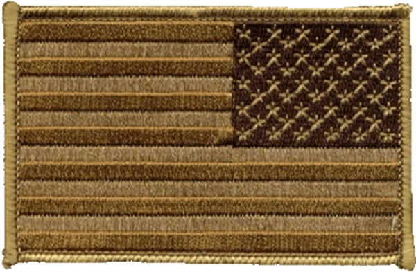 United States Flag Patch Brown Reversed
