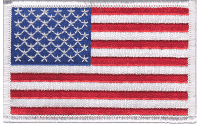 United States Flag Patch White Border