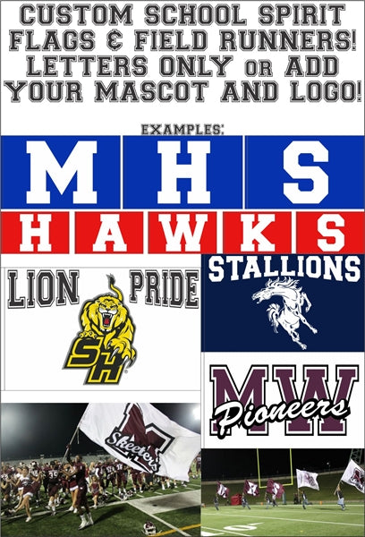 School Spirit Flags, Field Runners, Football Flags and Cheer Flags ...