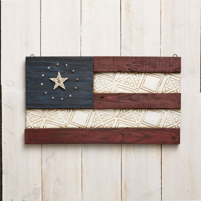 Jim Shore Flag Wall Hanging - River's End