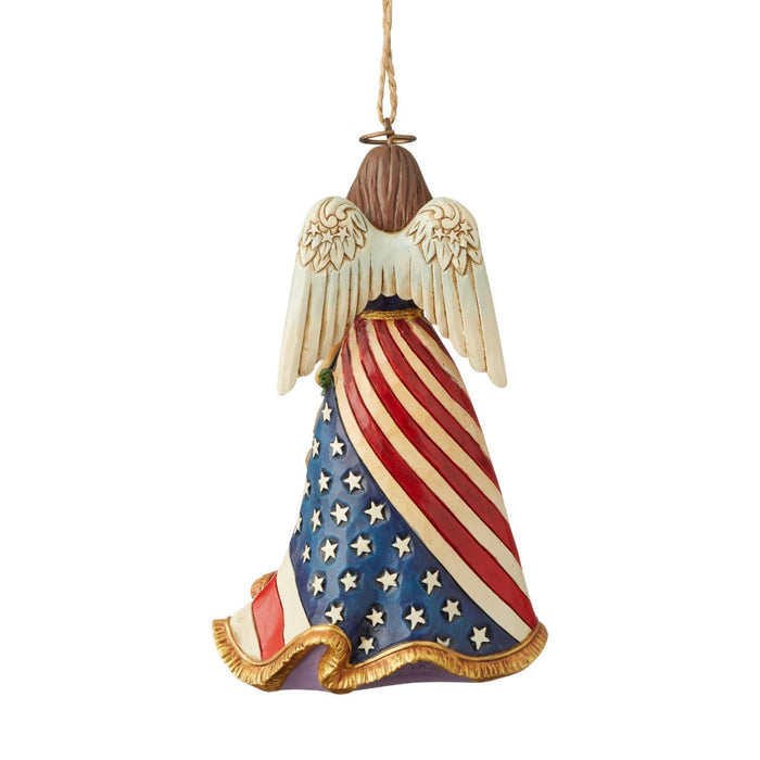 Jim Shore Patriotic Angel w/Flag Dress Ornament